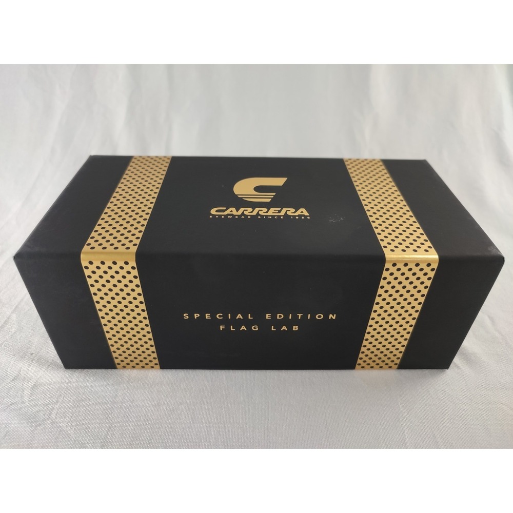 Carrera Special Edition Flag Lab 17 C3E9O Orange Gold Shield Sunglasses 140 NWT - Picture 2 of 14